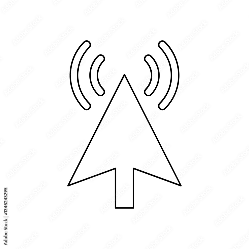 Poster click icon in line style