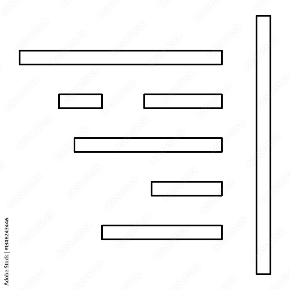 Poster right alignment icon in line style