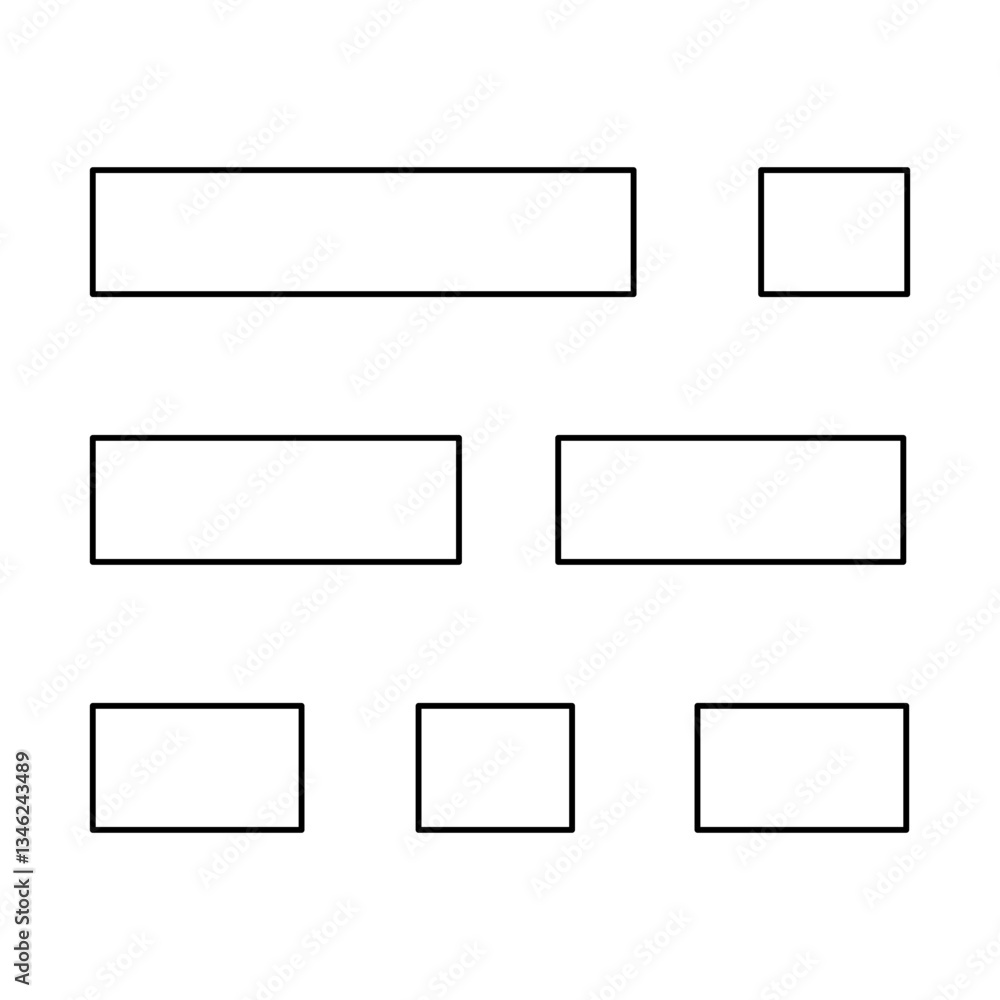 Poster justify alignment icon in line style