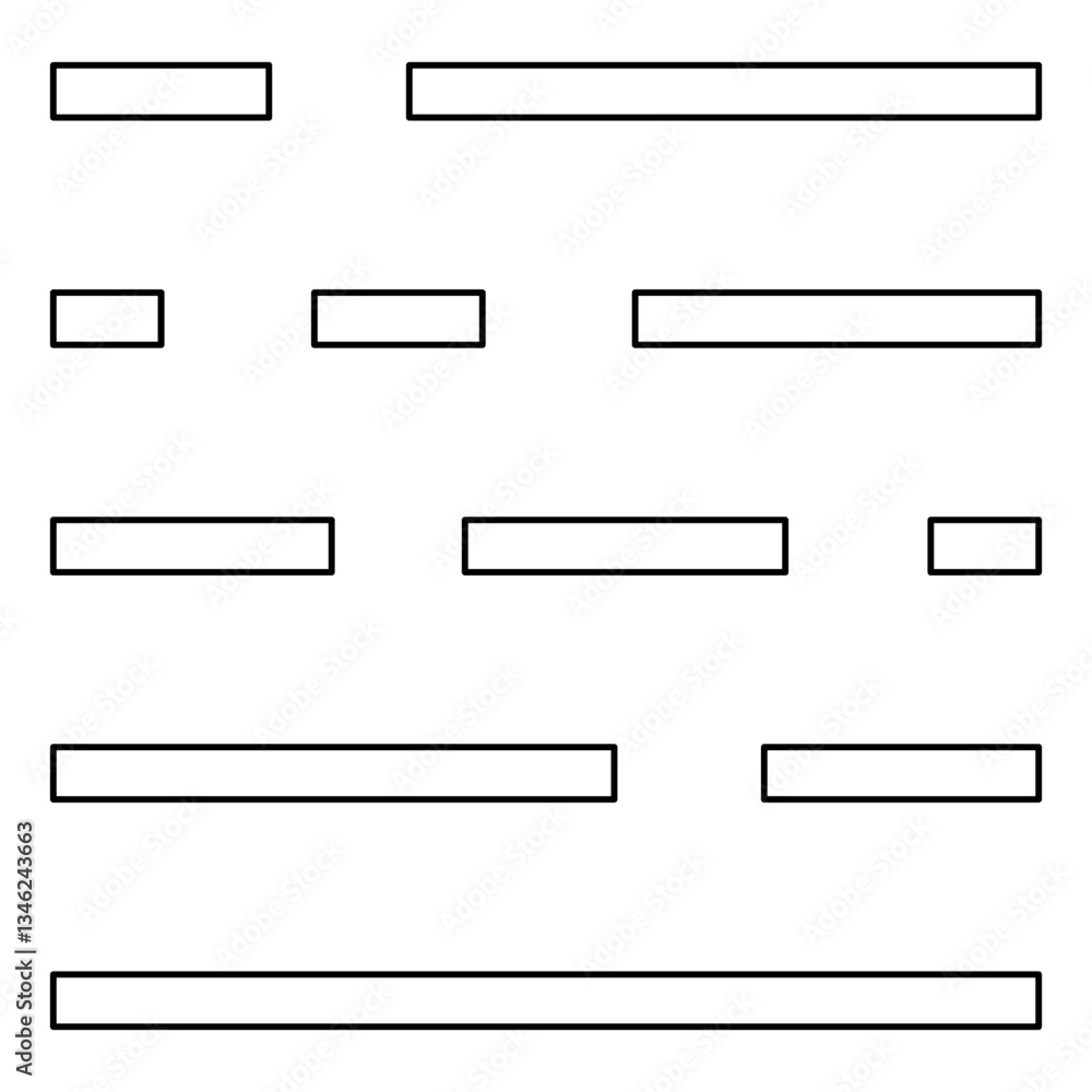 Poster justify alignment icon in line style