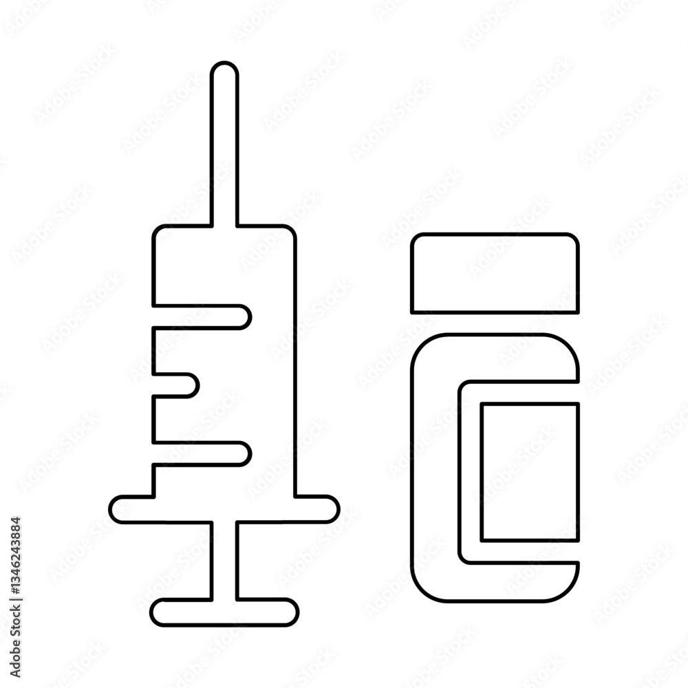 Poster injection icon in line style