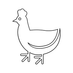 Chicken icon in line style
