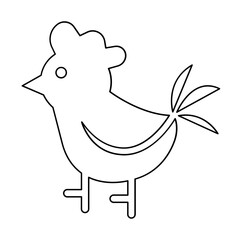 Chicken icon in line style