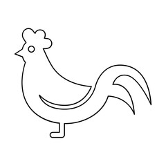 Chicken icon in line style