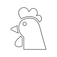 Chicken icon in line style