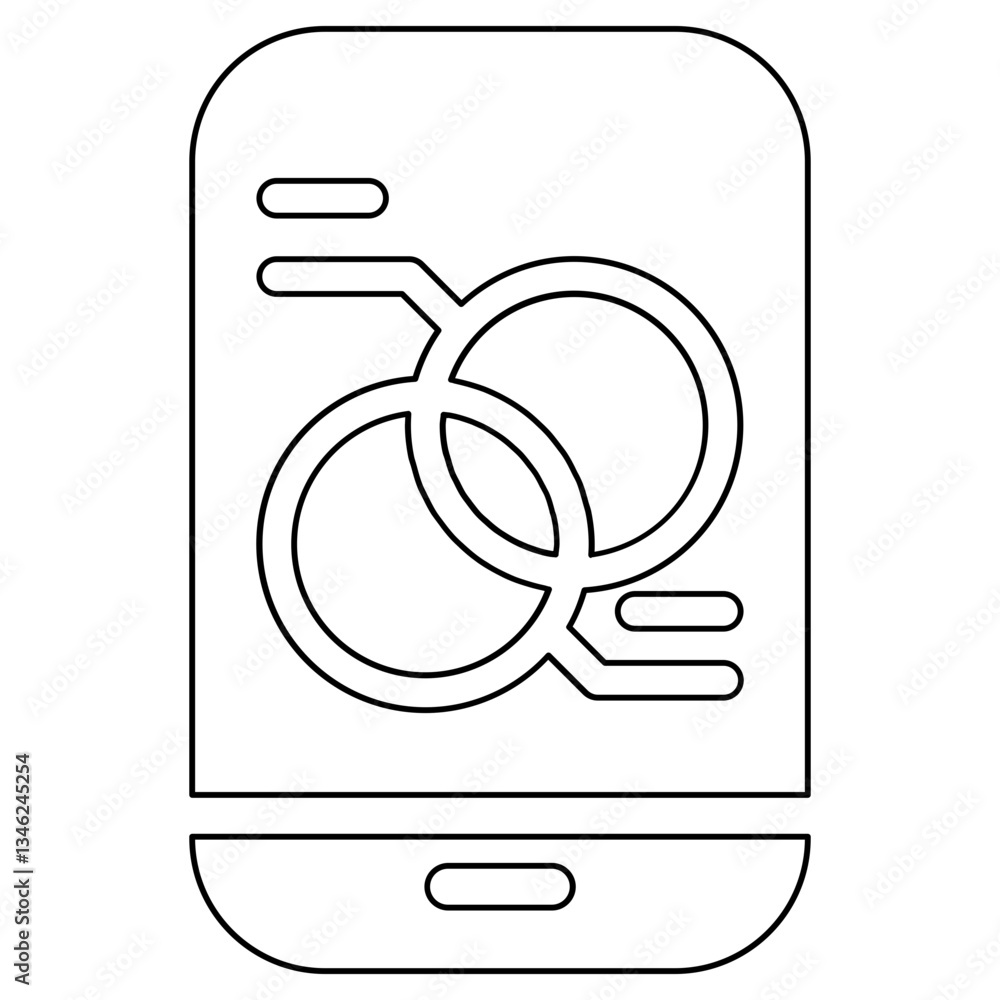 Poster data analysis icon in line style