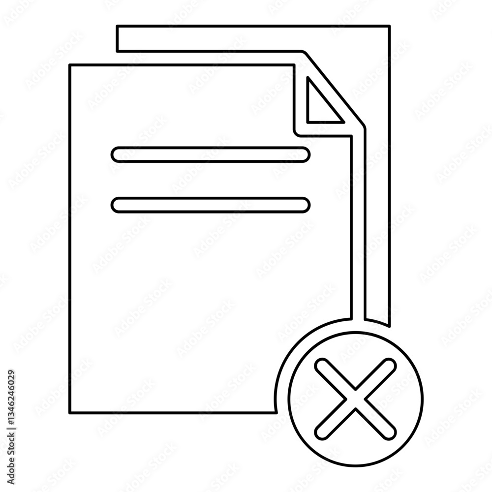 Poster delete file icon in line style