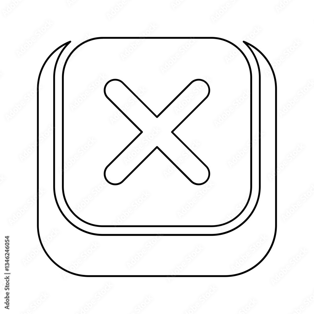 Poster delete button icon in line style