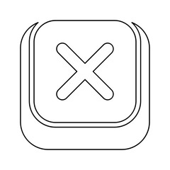 Obraz premium Delete button icon in line style