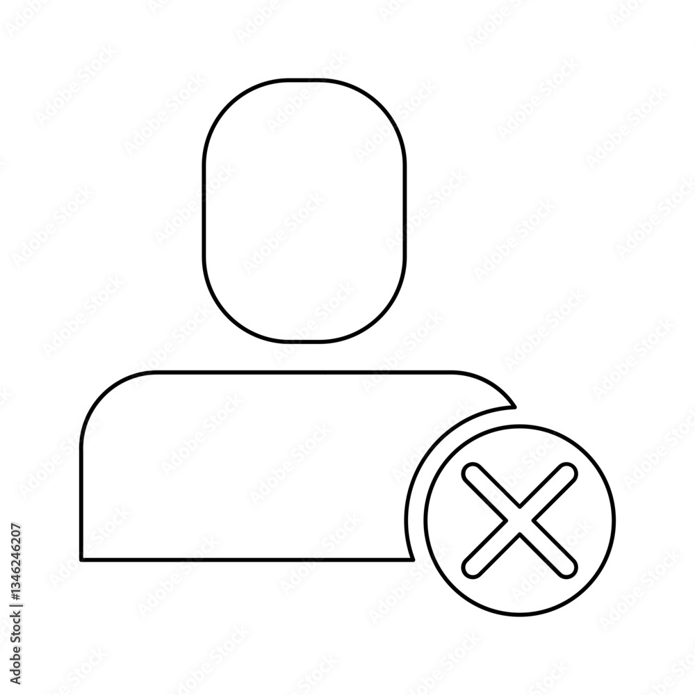 Poster delete user icon in line style