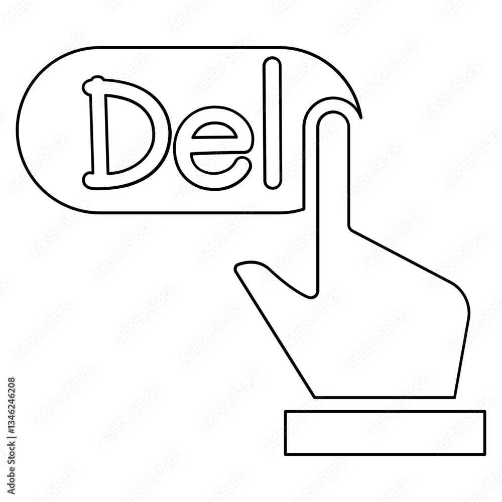 Poster delete button icon in line style