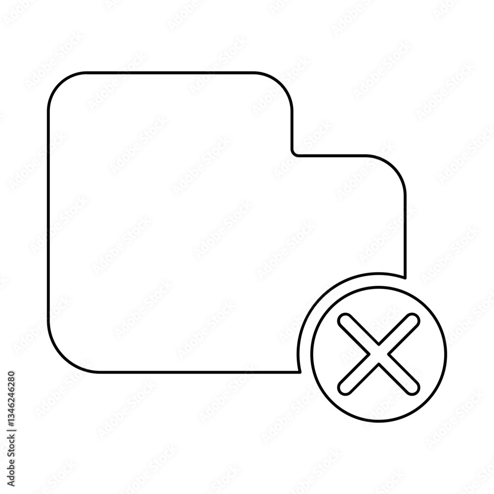 Poster delete folder icon in line style