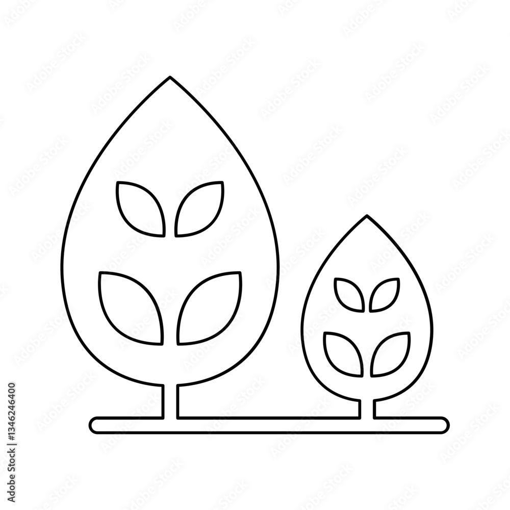 Poster tree icon in line style