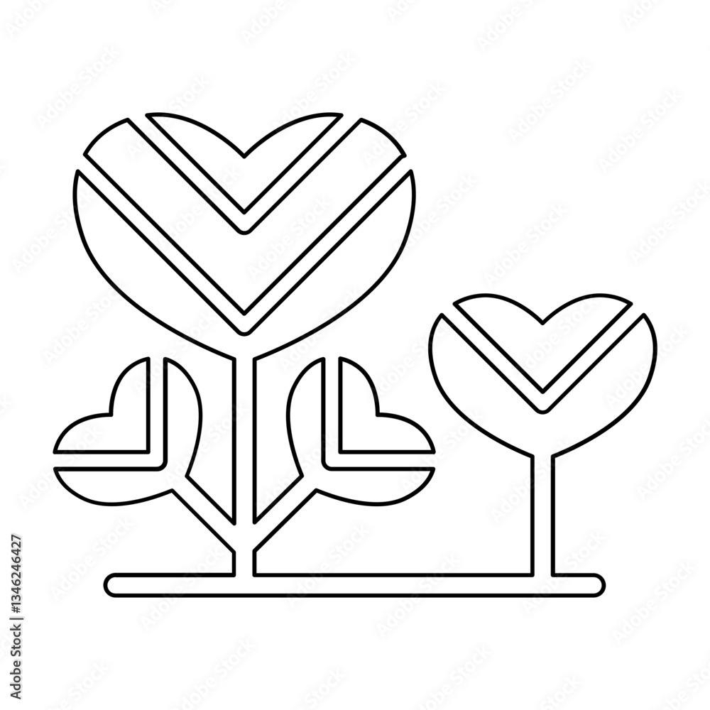 Poster tree icon in line style