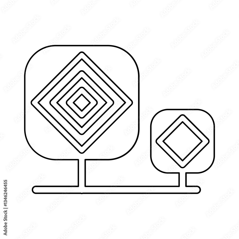 Poster tree icon in line style