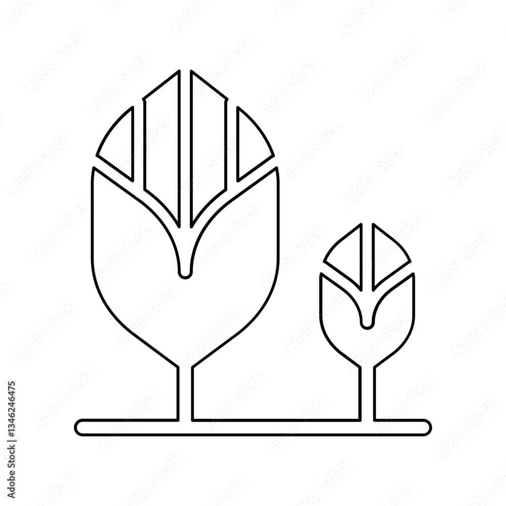 Poster tree icon in line style