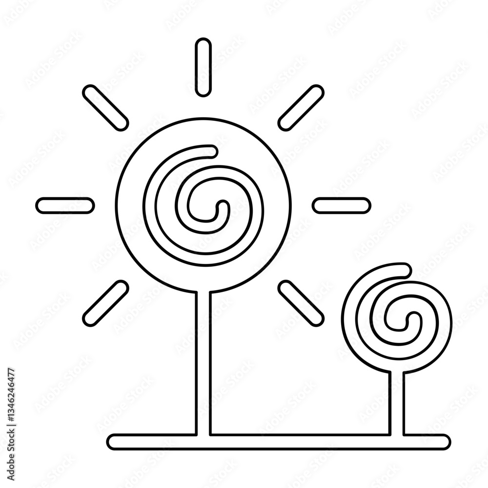 Poster tree icon in line style