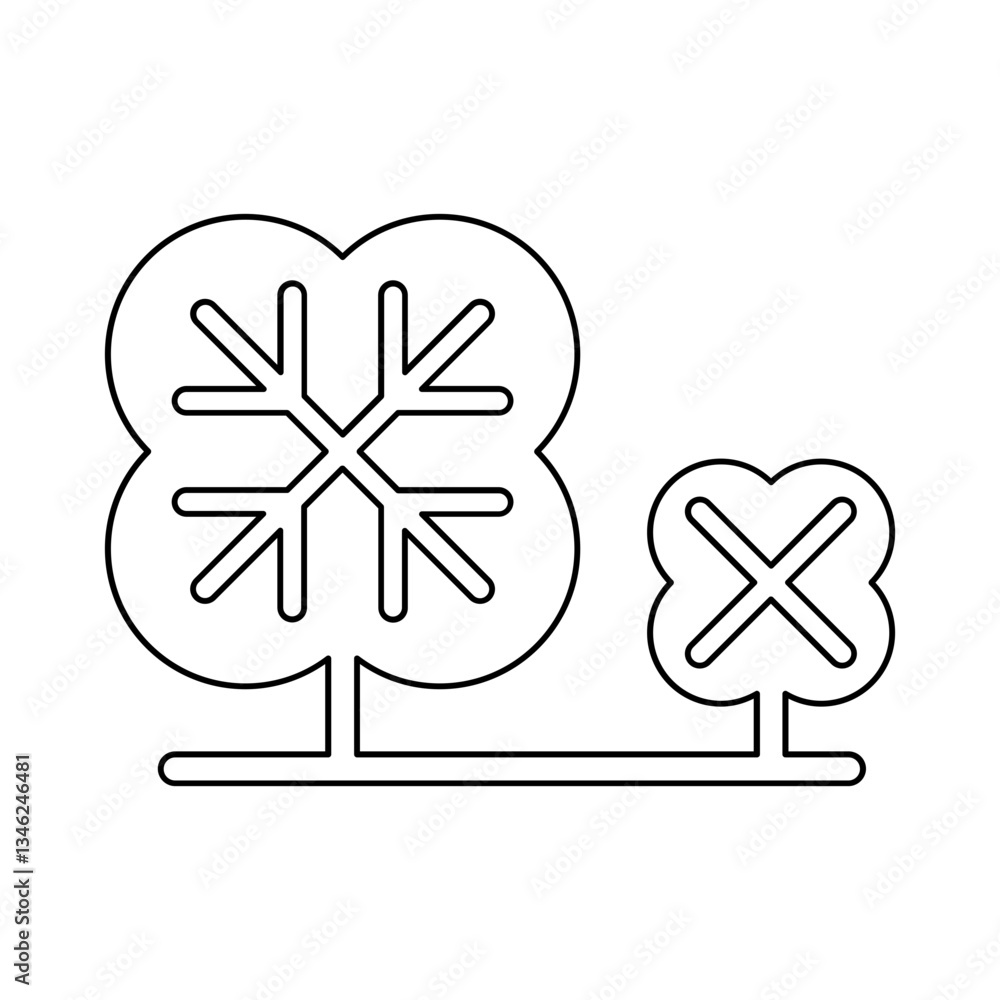 Poster tree icon in line style