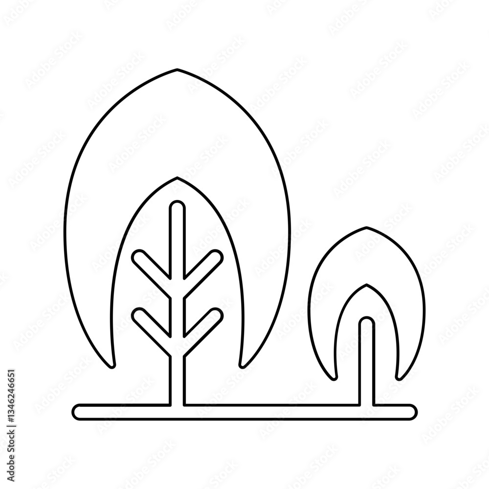 Poster tree icon in line style