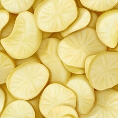 Seamless Potato Slice Pattern Background