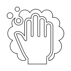 Washing hands icon in line style