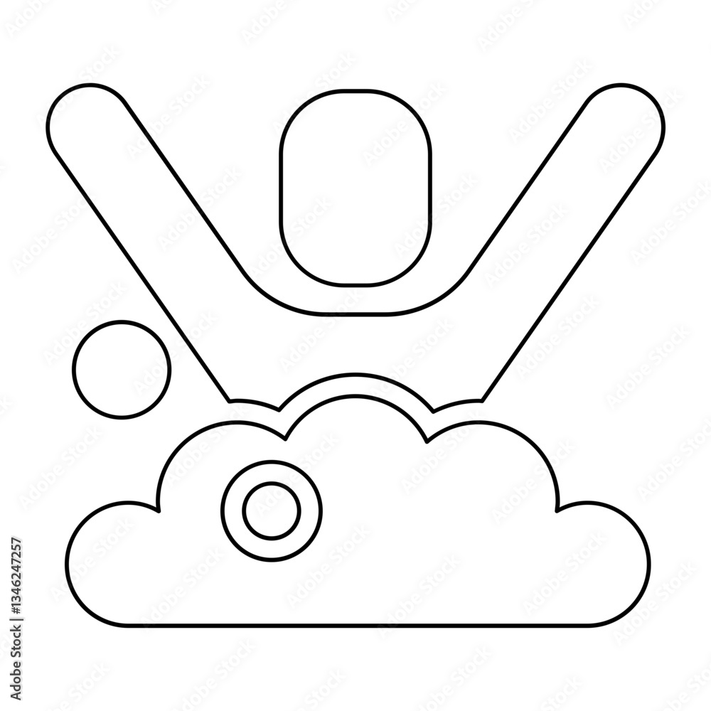 Poster bathing icon in line style