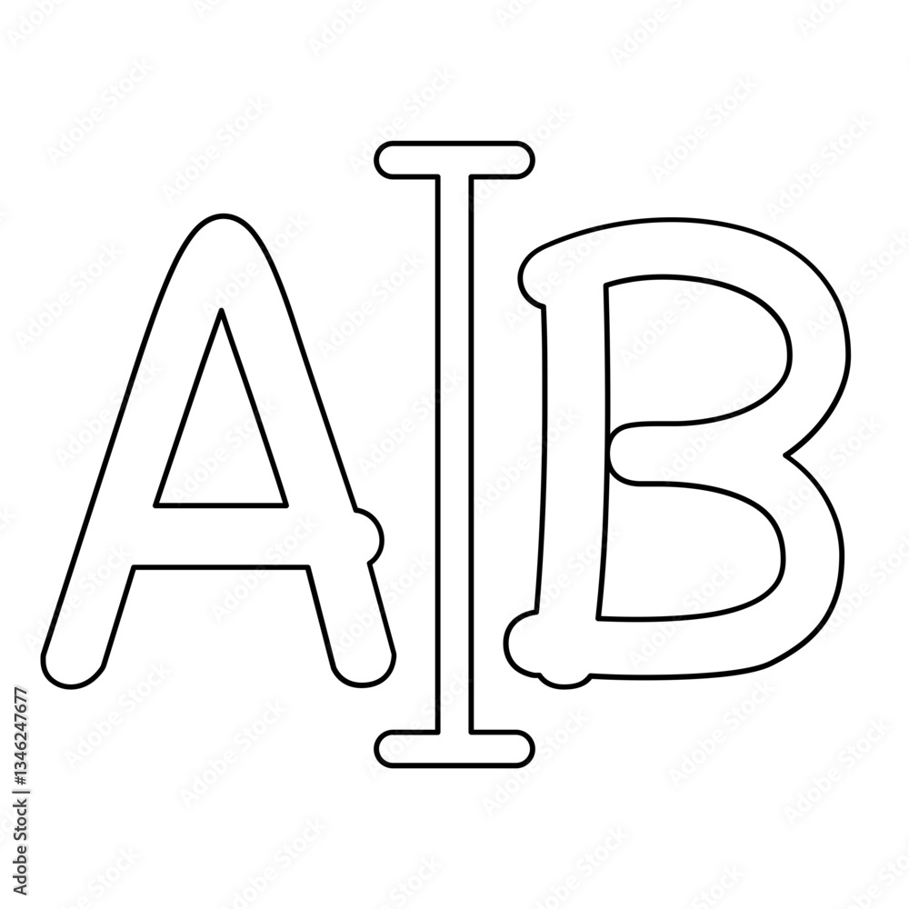 Poster edit data icon in line style