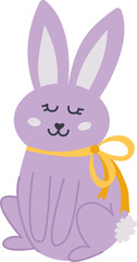 Cute purple rabbit illustration