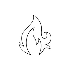 Flame icon in line style