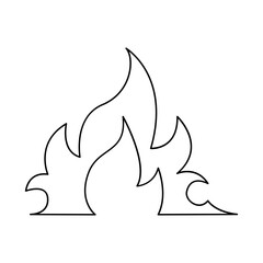 Flame icon in line style