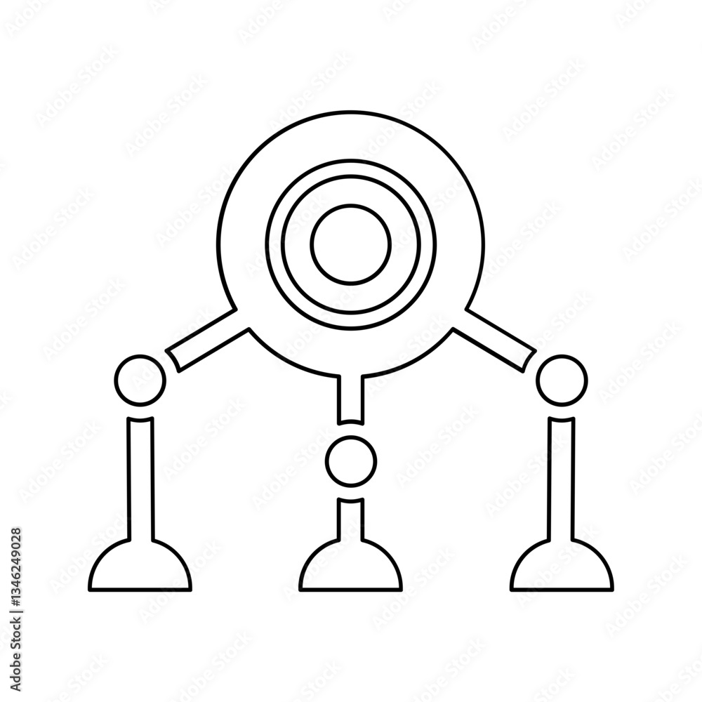 Poster robot icon in line style