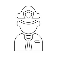 Policeman icon in line style