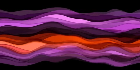 Obraz premium Abstract Waves of Purple and Orange on a Dark Background Design