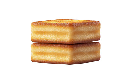Closeup of stacked sliced bread,  goldenbrown culinary delight stack