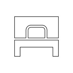 Single bed icon in line style