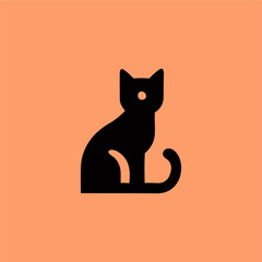 Minimalist Cat Silhouette - Modern Pet Vector Design