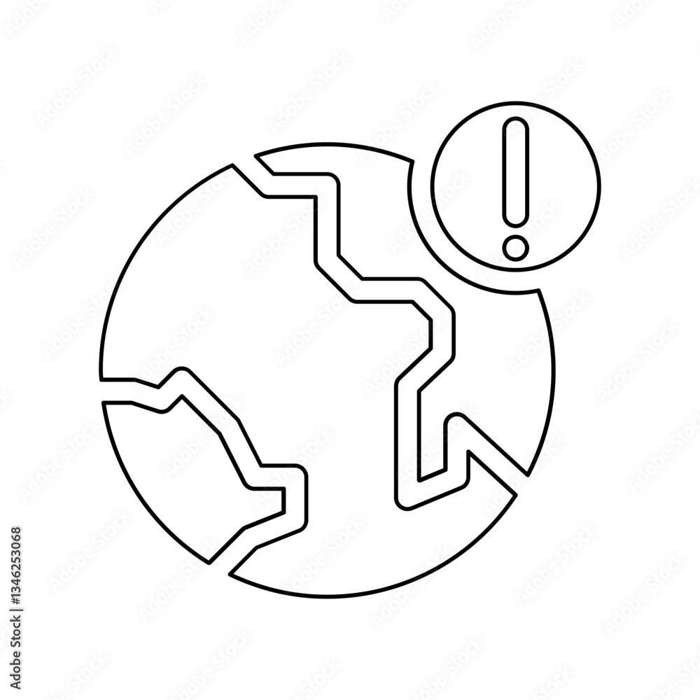 Poster internet warning icon in line style