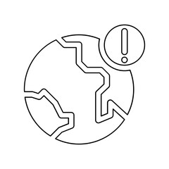 Internet warning icon in line style