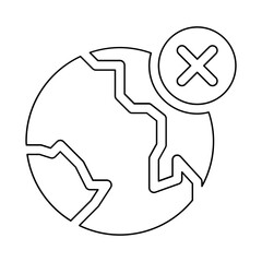 Internet error icon in line style