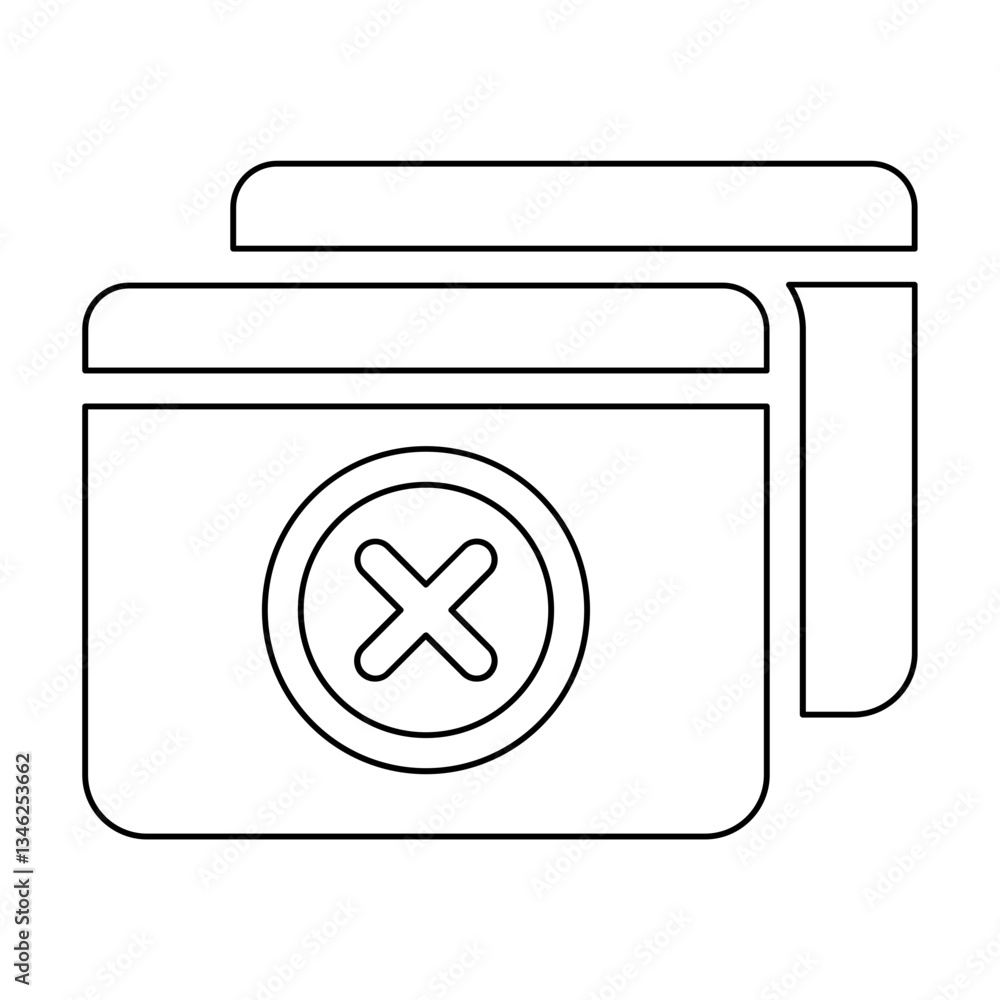 Poster app error icon in line style