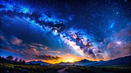 Milky Way Over Mountain Landscape
