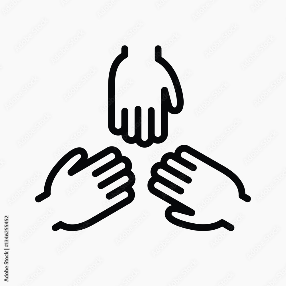 Poster unity flat icon outline vector