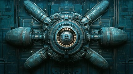 Futuristic Engine Design, Abstract Background, Technological Art