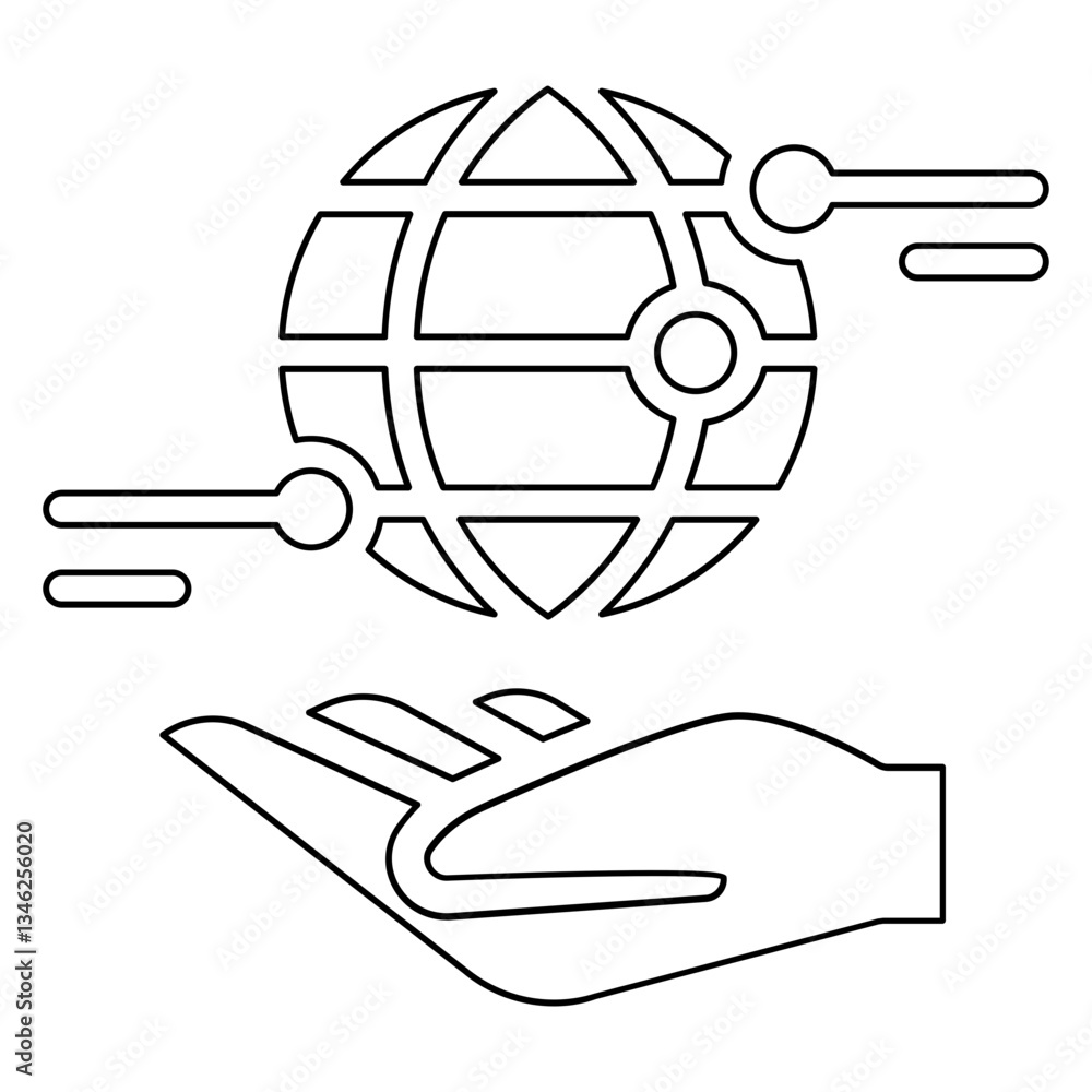 Poster internet icon in line style
