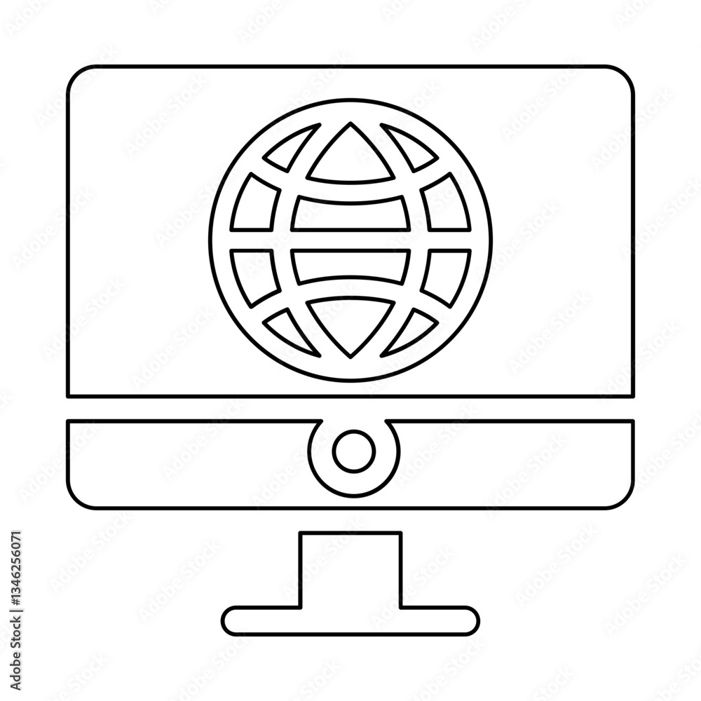 Poster computer icon in line style