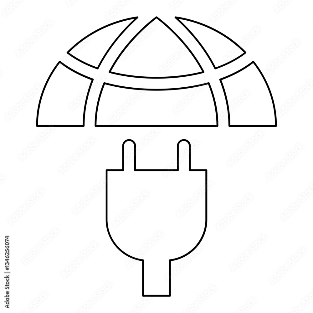 Poster internet icon in line style