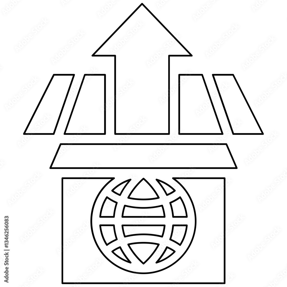 Poster install icon in line style