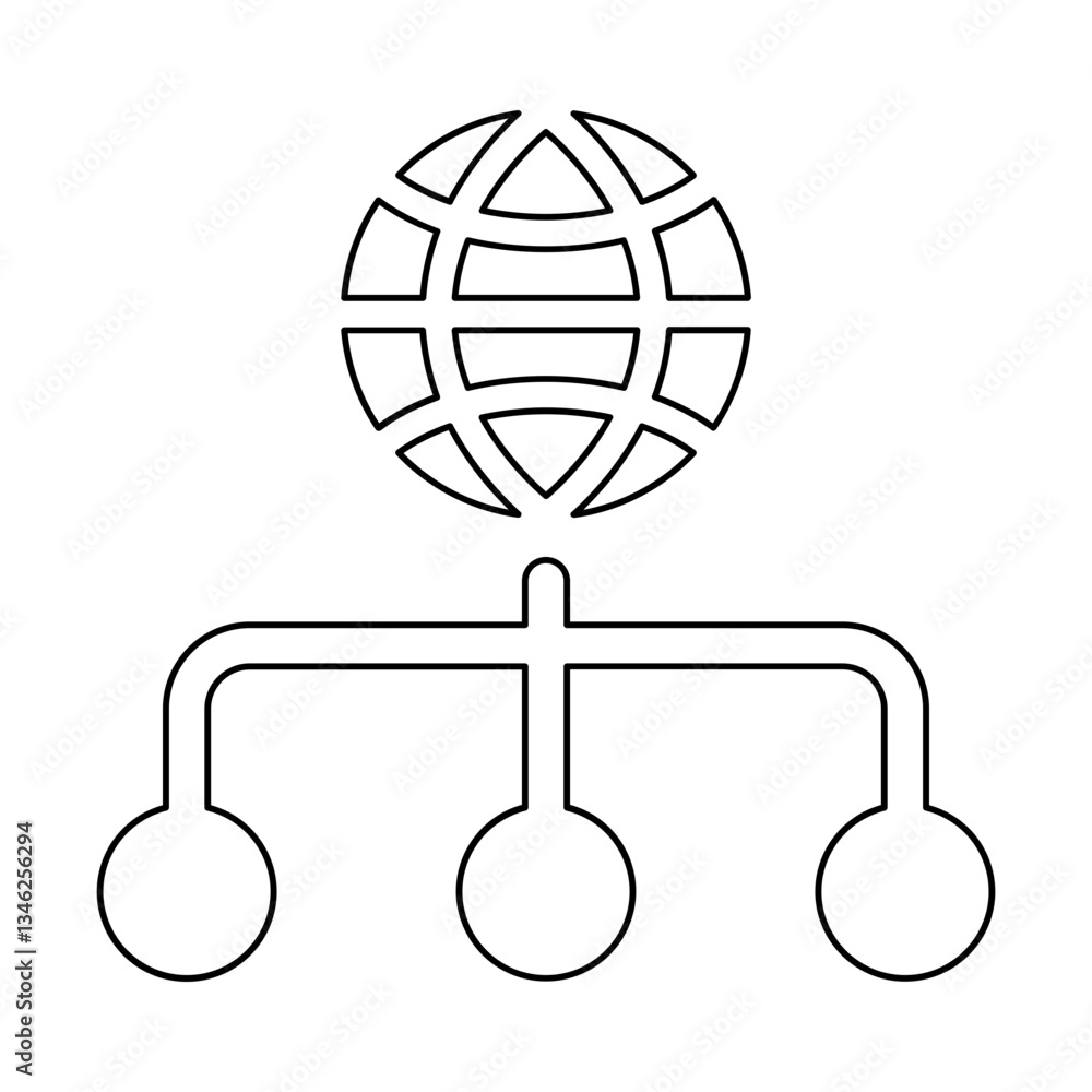 Poster internet icon in line style