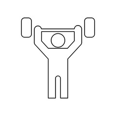 Weight lifting icon in line style
