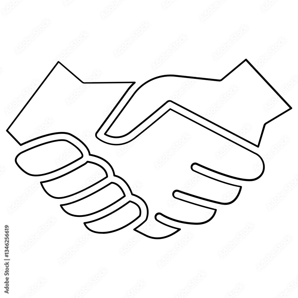 Poster handshake icon in line style